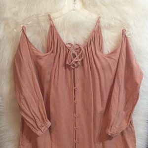 Timing - Pale Pink Cold Shoulder with Buttons S